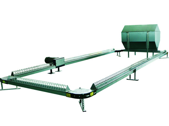 Chain type feeding system for breeder